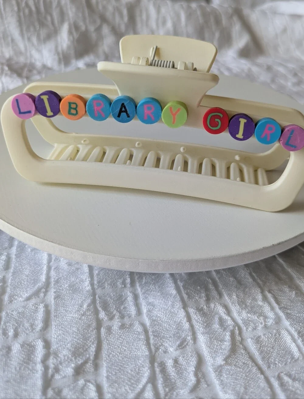 Library Girl Hair Clip Claw Style Handcrafted | NWT